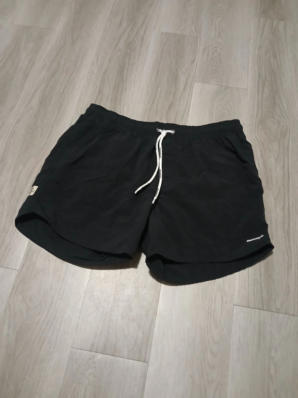 Maamgic Men’s Swim Trunks/Shorts Black Nylon Pockets Large